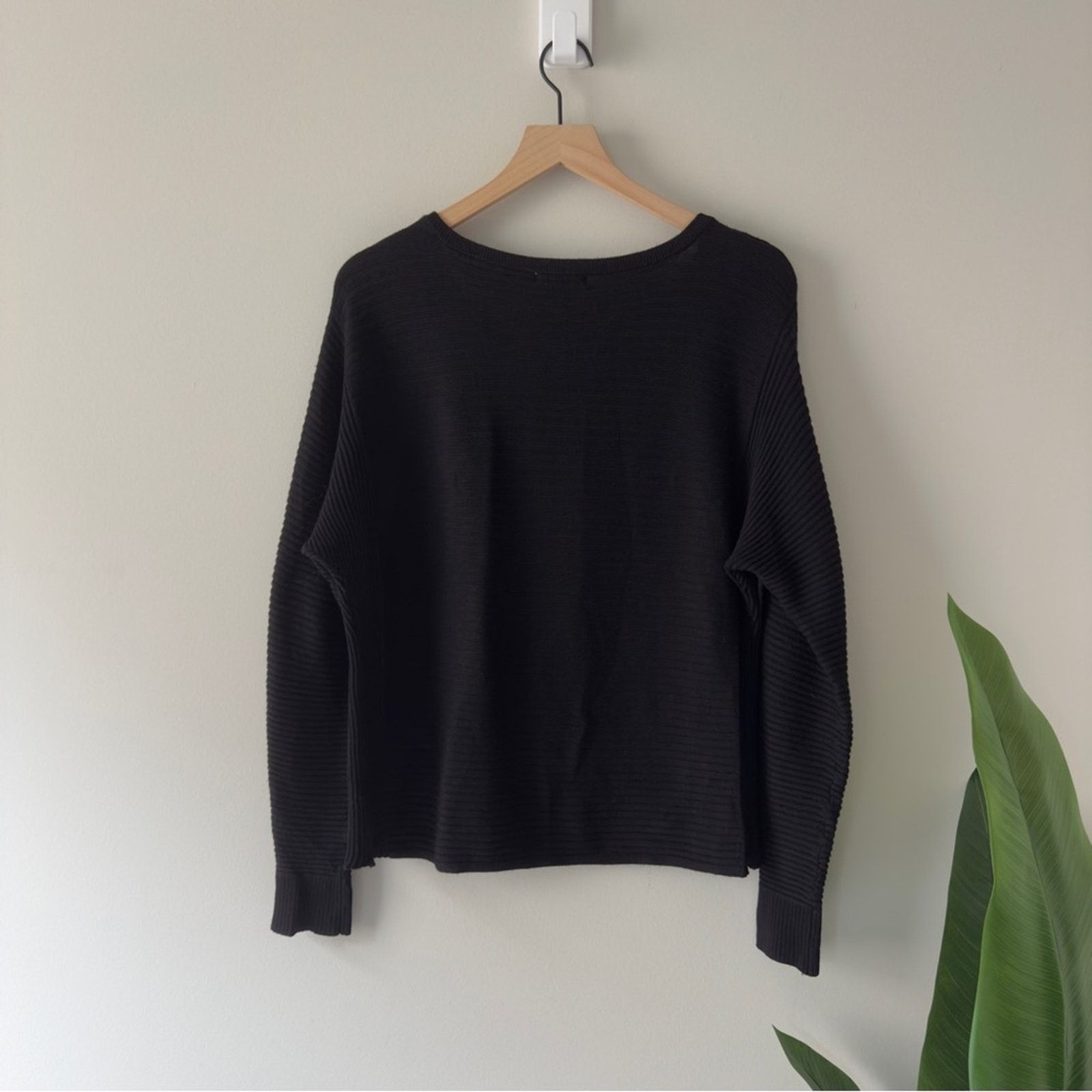 Other Peyton Primrose Ribbed Black Sweater Long Sleeve Oversized M Size M / US 6-8 / IT 42-44 - 4 Thumbnail