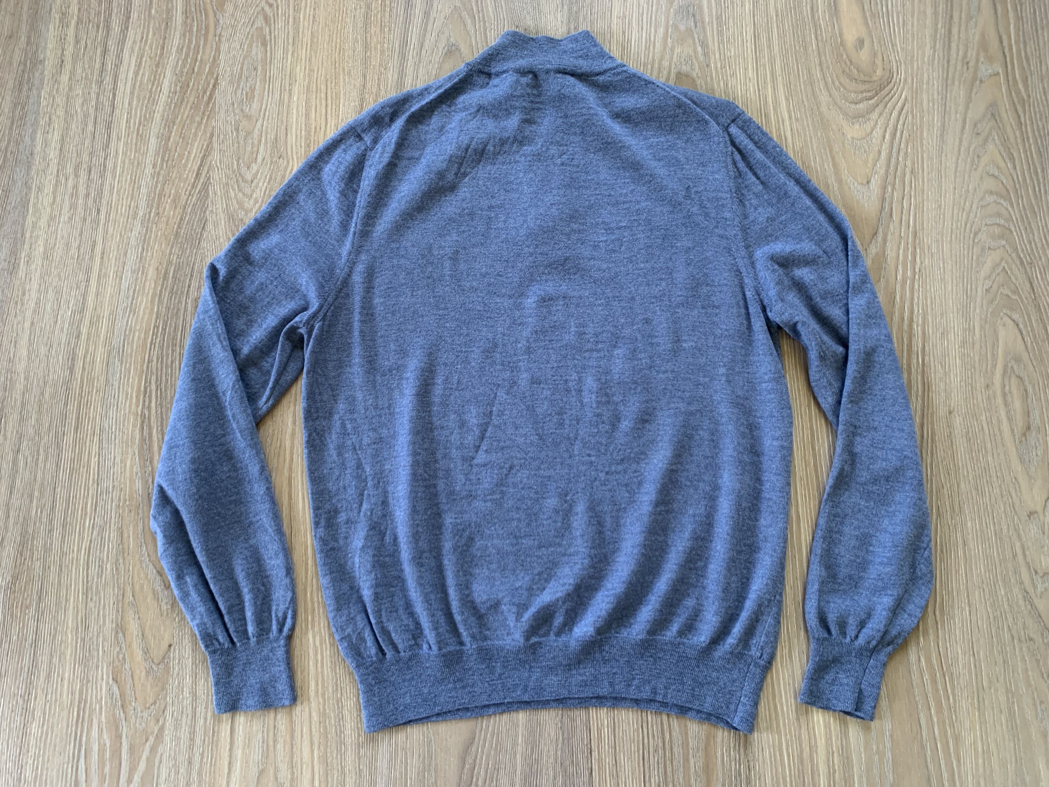 Canali Canali Light Blue Merino Wool Quarter Zip Sweater Size US L / EU 52-54 / 3 - 3 Thumbnail