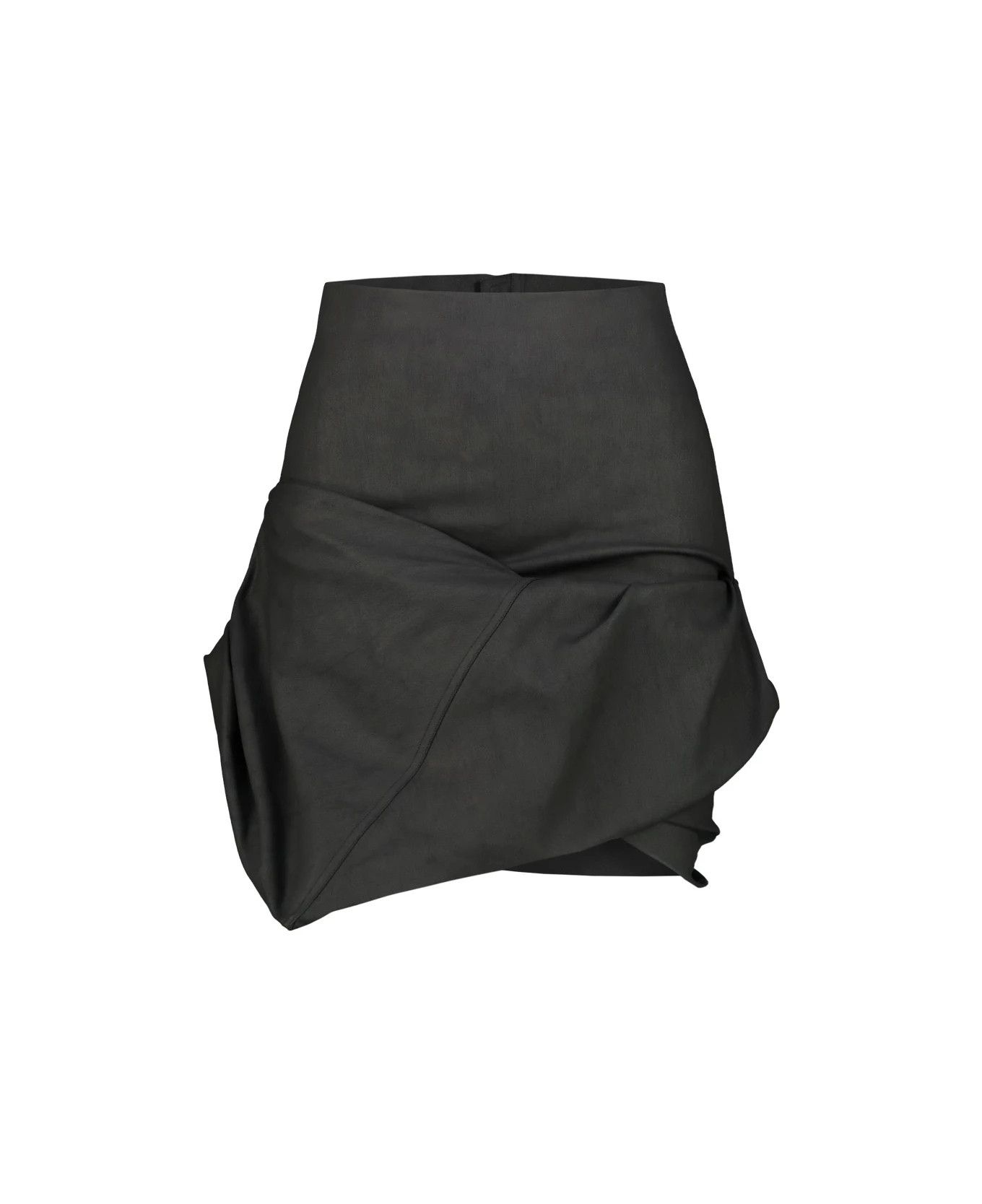 Rick Owens o1y0126 Denim Mini Skirt in Black Size 26" / US 2 / IT 38 - 1 Thumbnail
