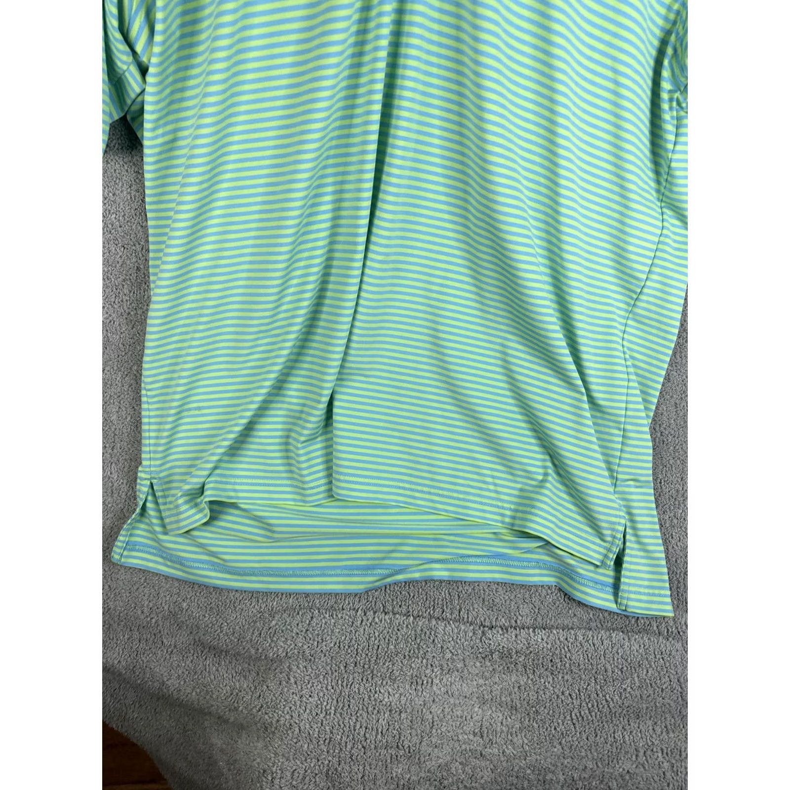 Peter Millar Peter Millar Polo Shirt Mens 2XL Green Blue Stripe Golf Performance Short Sleeve Size US XXL / EU 58 / 5 - 4 Thumbnail