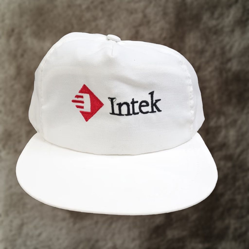 Vintage Vintage Intek White Adjustable Snapback Baseball Cap USA Made Unisex Adults 90s Casual Mens Size ONE SIZE - 1 Thumbnail