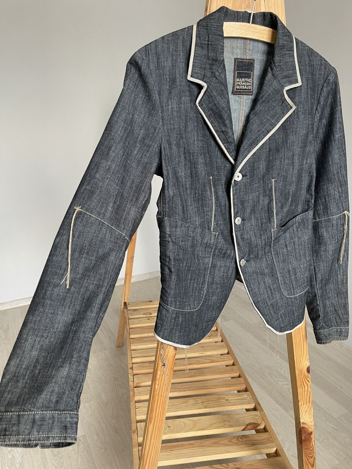 Marithe + Francois Girbaud Marithe Francois Girbaud Avant Garde Denim Blazer Jacket Size M / US 6-8 / IT 42-44 - 7 Thumbnail