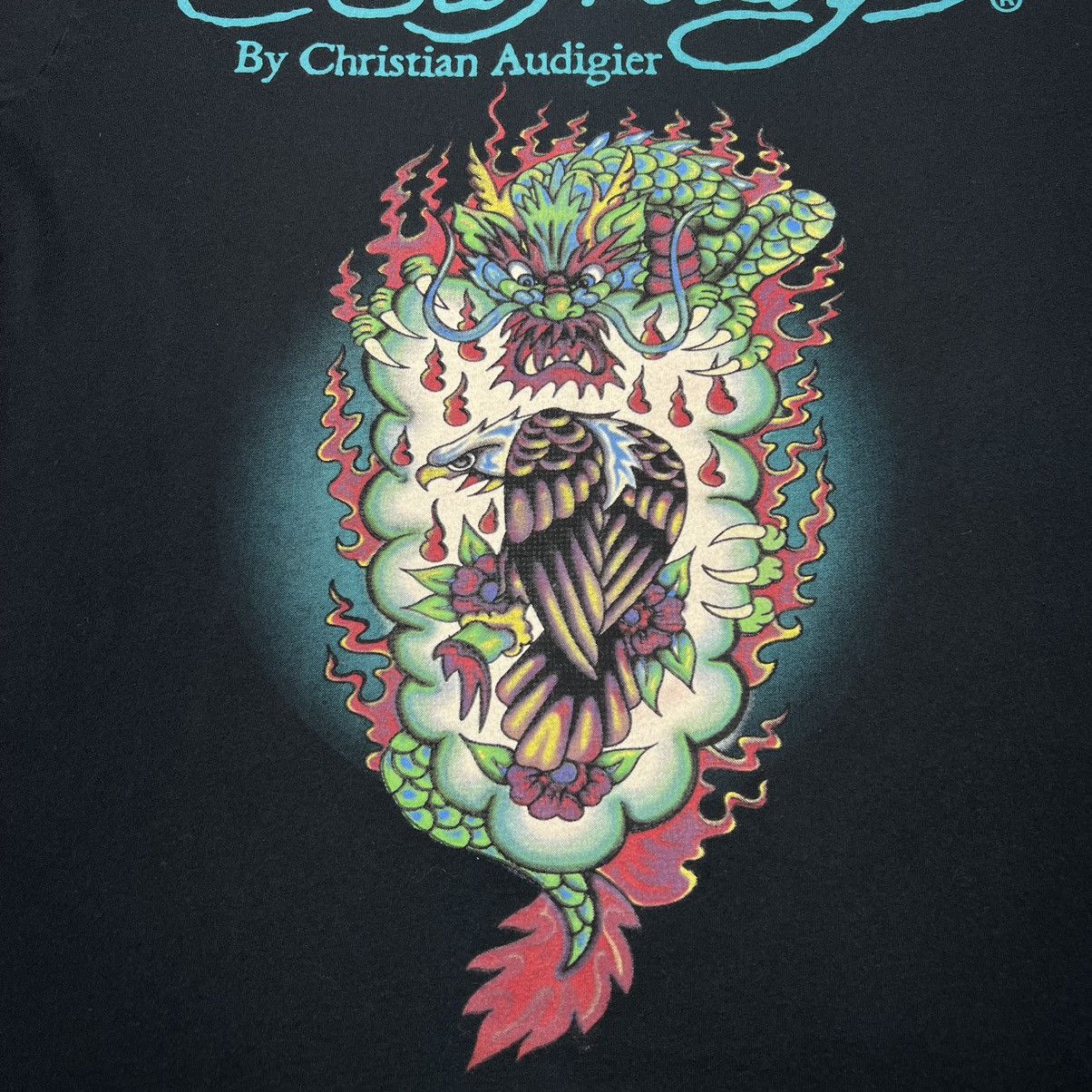 Ed Hardy × Vintage Ed Hardy Tee Shirt Black Dragon Eagle Christian Audigier Size US XL / EU 56 / 4 - 3 Thumbnail