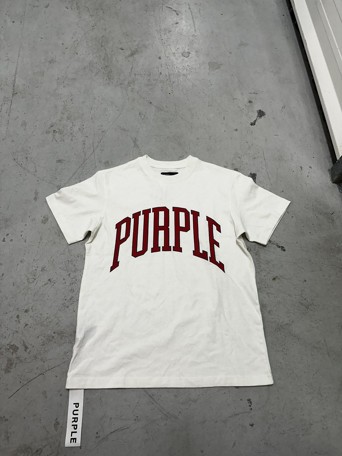 Purple Letterman logo t-shirt
