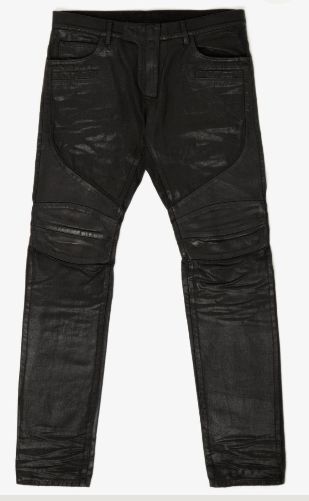 Balmain Balmain Waxed/Leather Paneled Biker Jeans Size US 30 / EU 46 - 2 Thumbnail