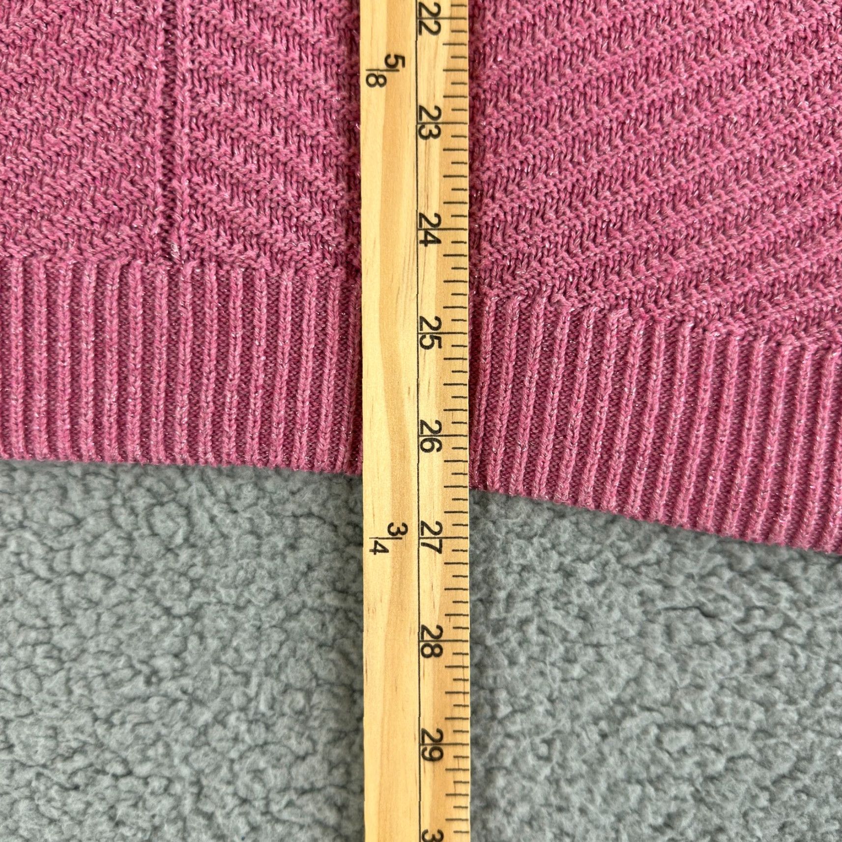 Chaps Chaps Ralph Lauren Sweater Womens Large Pink Metallic V Neck Knit Tunic Pullover Size L / US 10 / IT 46 - 6 Thumbnail