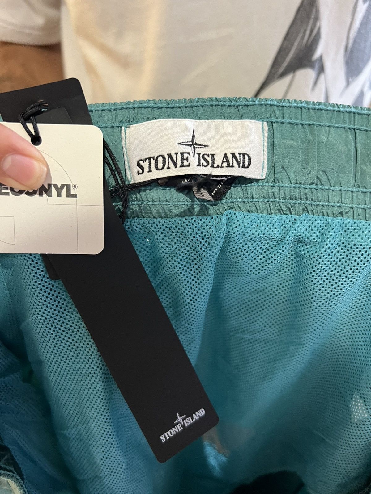 Stone Island Turquoise Metal Nylon Stone Island Swimshort Size US 36 / EU 52 - 3 Thumbnail