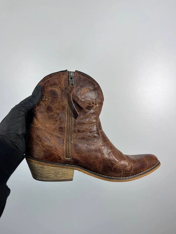 Dingo1969 Dingo Leather Western Ankle Boots Brown Zip Closure Size 9M Size US 9 / IT 39 - 6 Thumbnail