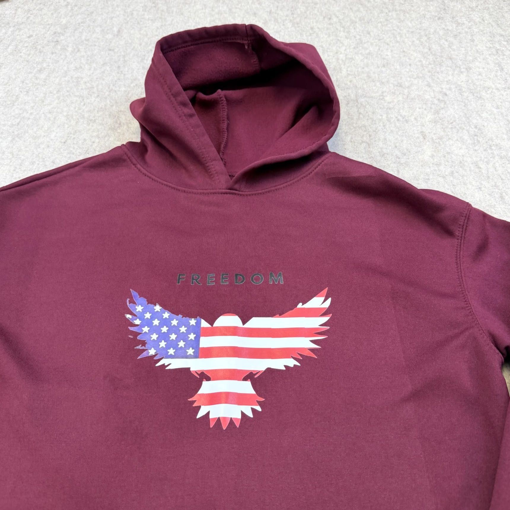 Vintage Charlie Kirk Eagle Hoodie Mens L Maroon Its All About Jesus Christian Shirt Hoodie Graphic Print Pullover Size US L / EU 52-54 / 3 - 3 Thumbnail