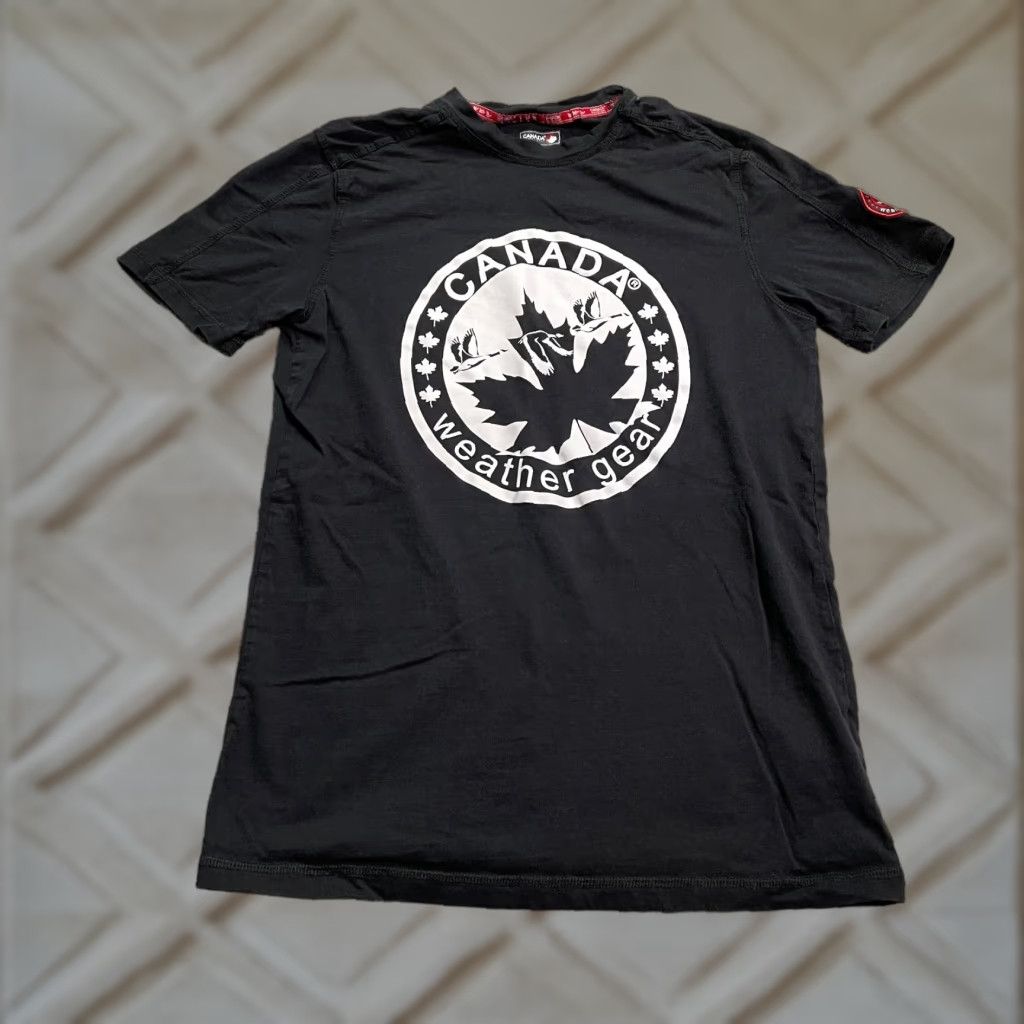 Vintage VINTAGE? No. Canada Weather Gear Shirt Mens S Black Crew Neck Short Sleeve Tee Size US S / EU 44-46 / 1 - 1 Thumbnail