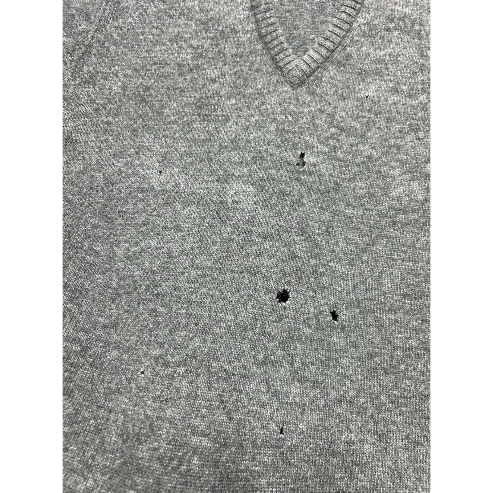 Vintage VINTAGE Richman Brothers Sweater Gray Pullover v Neck Mens Large 1960s Lambswool Acrylic Distressed Size US L / EU 52-54 / 3 - 6 Thumbnail