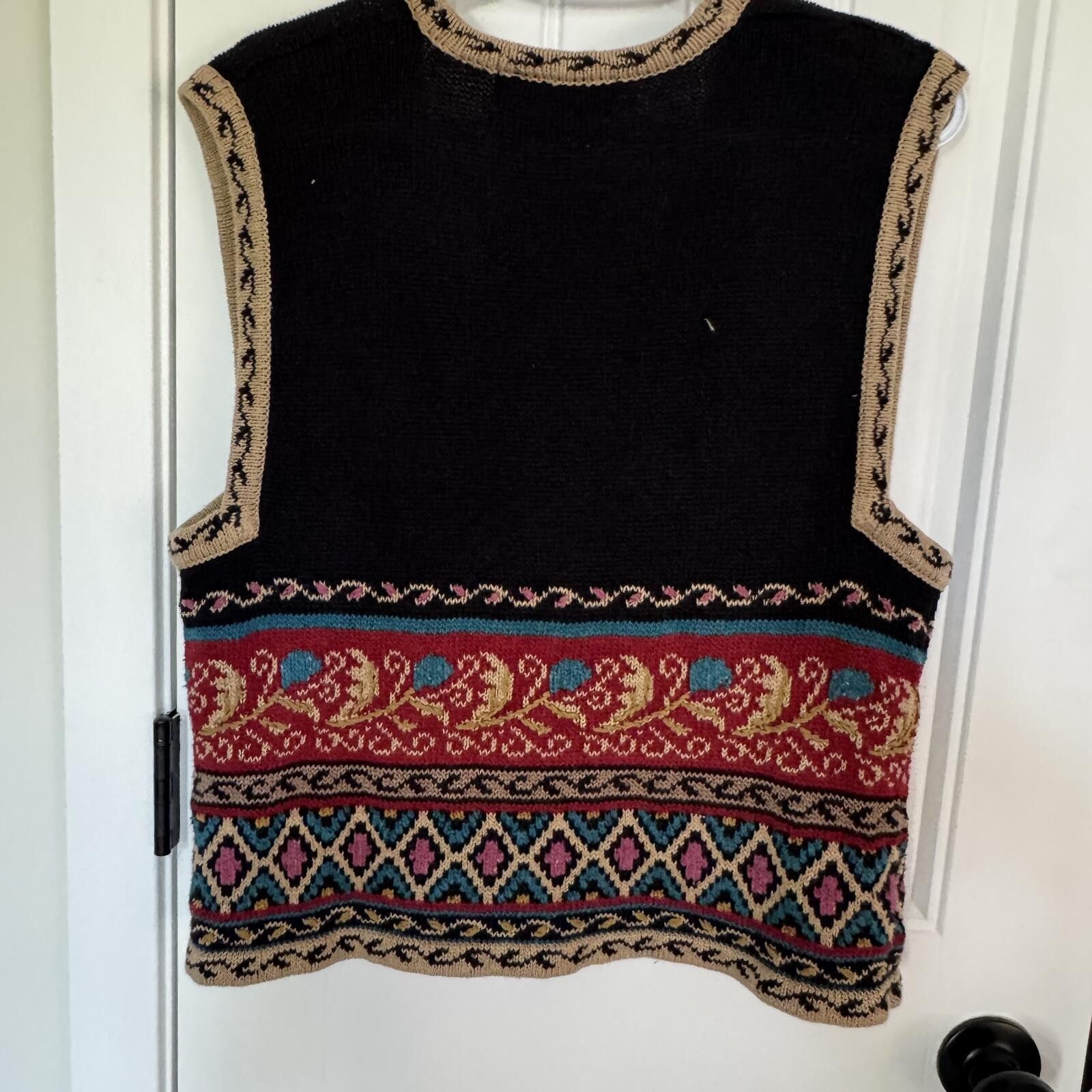 Other Vintage Hand Embroidered Knit Vest Sweater-Fits like Large Size L / US 10 / IT 46 - 6 Thumbnail