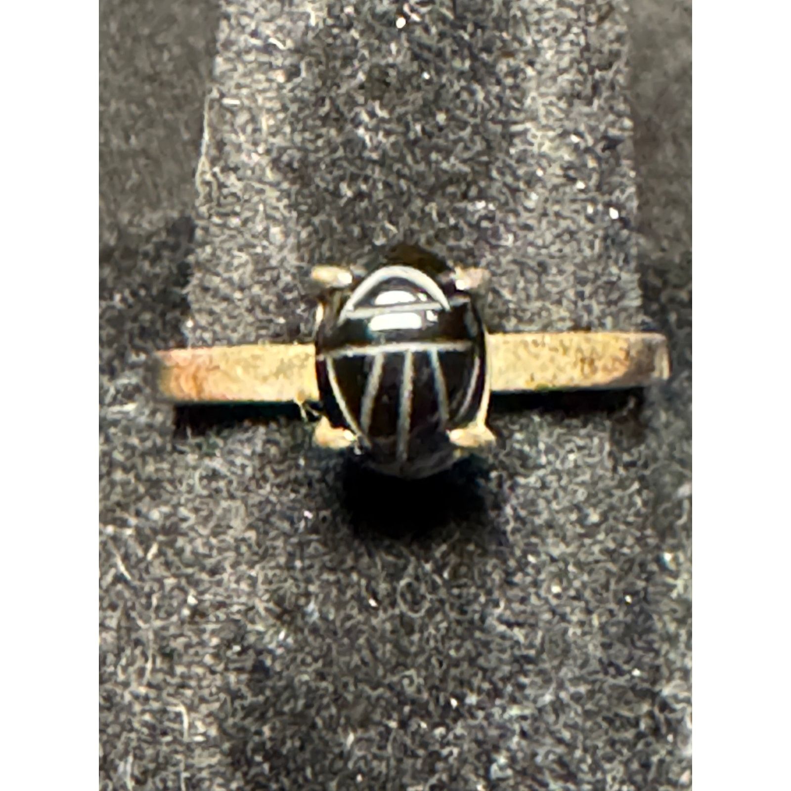 Other 925 Sterling Silver Korea Onyx Scarab Ring Size 7 Size ONE SIZE - 2 Thumbnail
