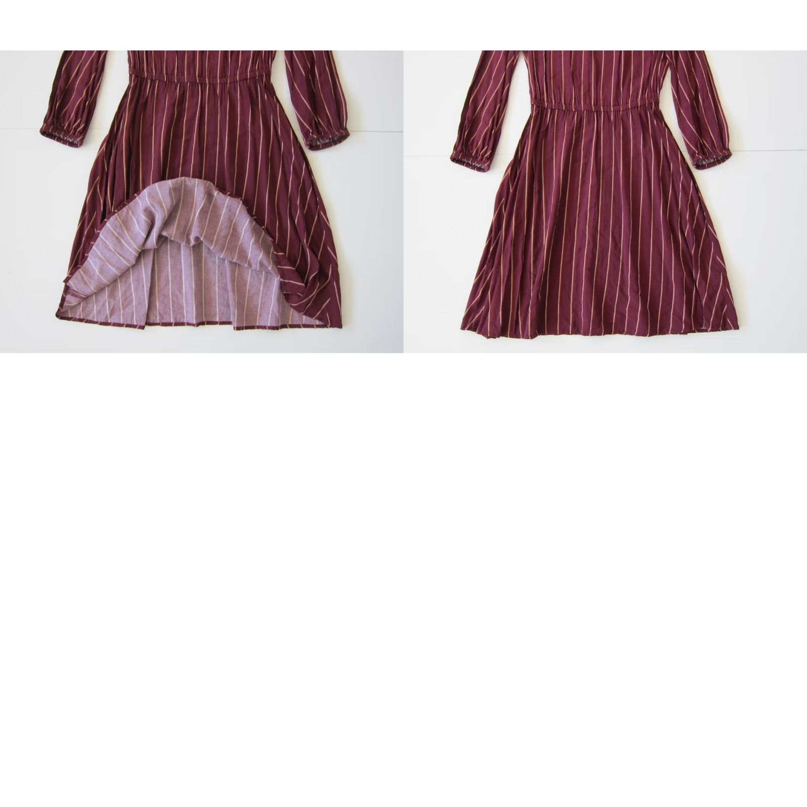 Old Navy Old Navy 100% Rayon Maroon Red Yellow Stripe Long Sleeve Sheath Tunic Dress XS Dress Size XS / US 0-2 / IT 36-38 - 8 Thumbnail