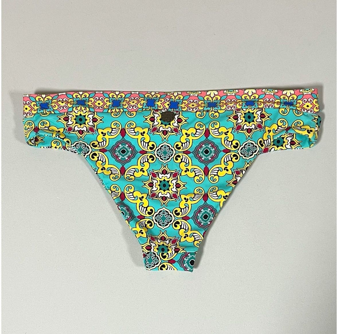 Designer × Swims × Vintage Swim Systems Mandala Print Cut-Out Bikini Bottoms Size S 🩵✨ Size ONE SIZE - 4 Thumbnail