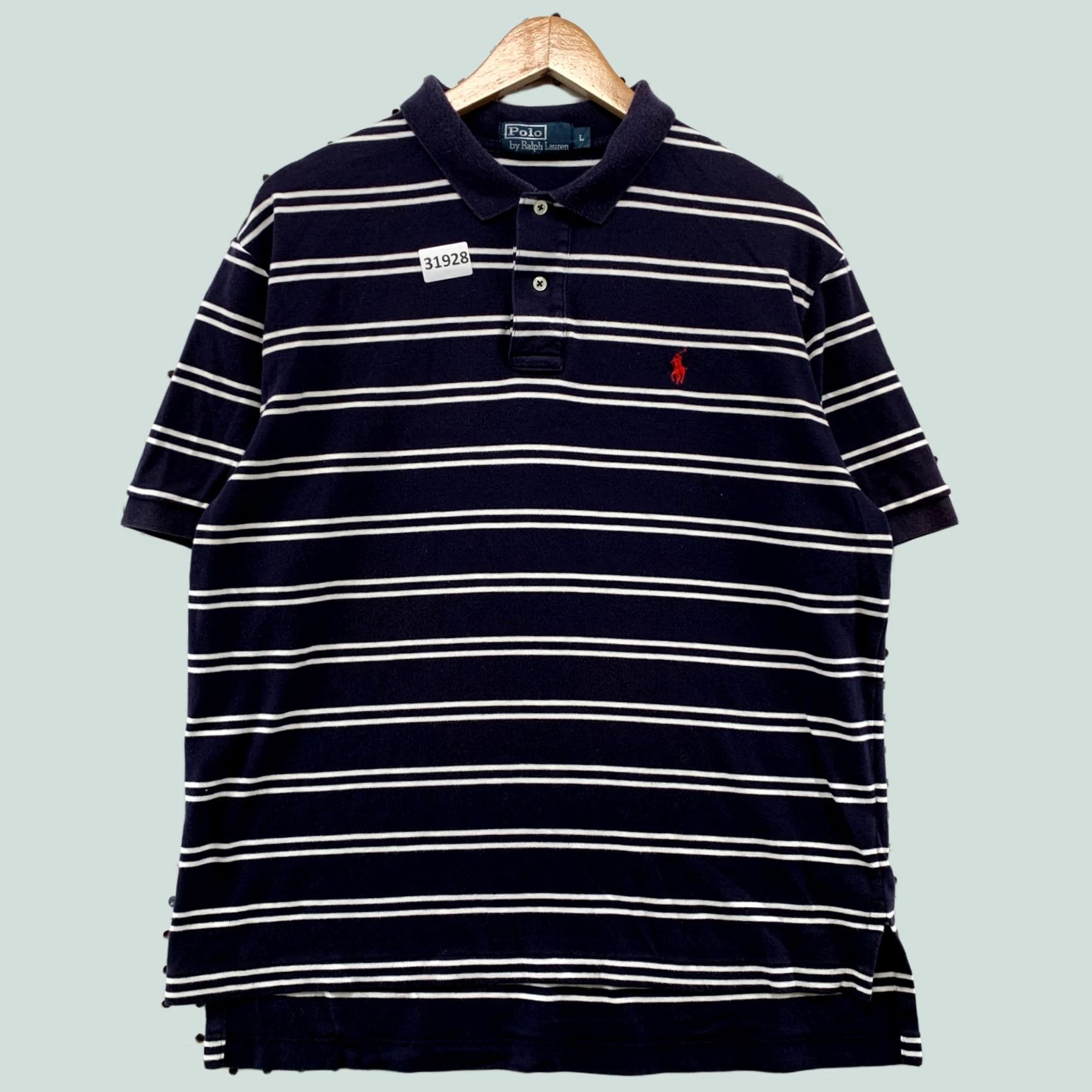 Polo Ralph Lauren Polo Ralph Lauren Shirt Mens Large Blue White Striped Pony 23x28 Vintage Polo Ralph Lauren Shirt Mens Large Blue White Striped Red Pony 23x28 Size US L / EU 52-54 / 3 - 1 Thumbnail