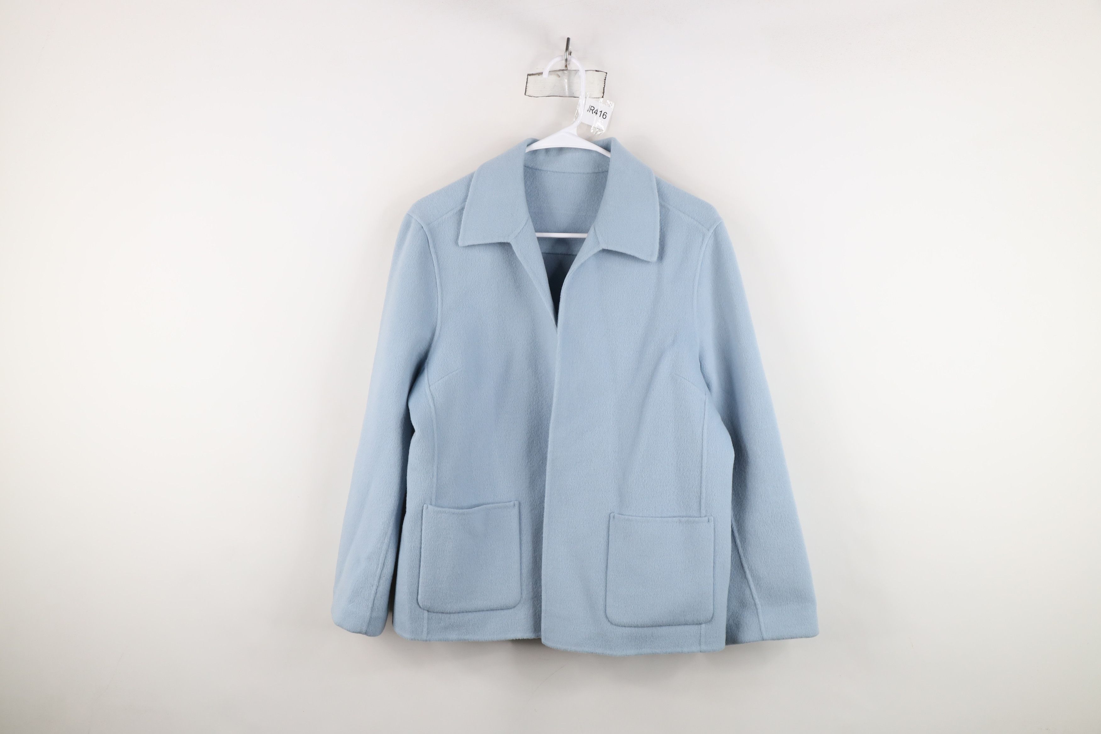 Vintage Vintage 90s Streetwear Open Front Blazer Suit Jacket Blue Size L / US 10 / IT 46 - 1 Thumbnail