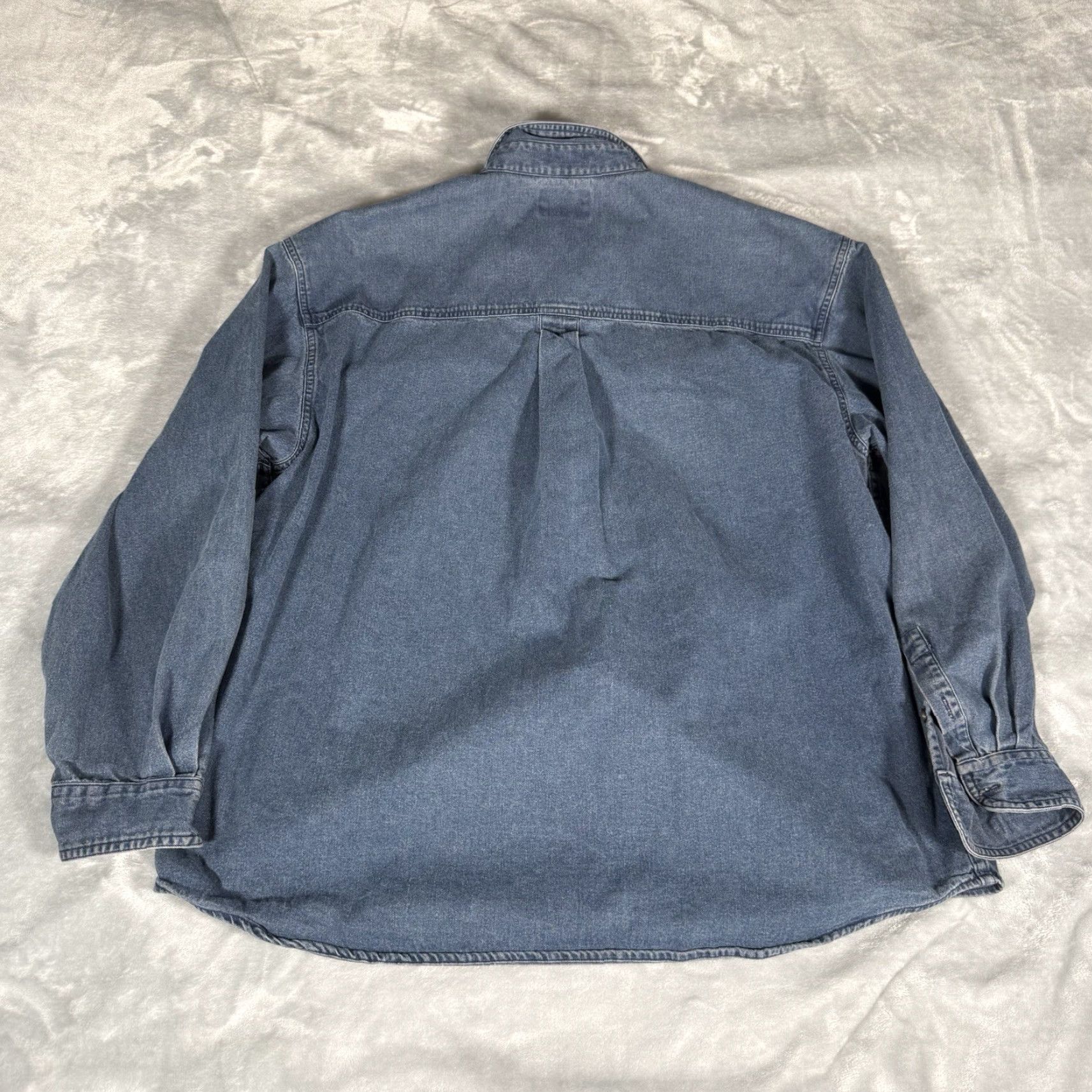 Aeropostale VINTAGE Aeropostale Denim Shirt Mens XL Blue 90s Button-Up Casual Pockets Cotton Denim Classic Solid 90s Mens XL Blue Size US XL / EU 56 / 4 - 4 Thumbnail