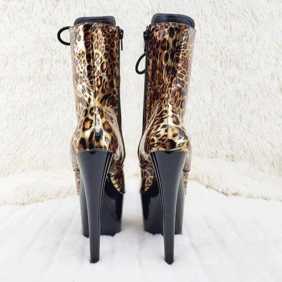 Other NEW Adore Gold Leopard 1020 Platform Heel Ankle Boots Pole D Size US 12 / IT 42 - 4 Thumbnail