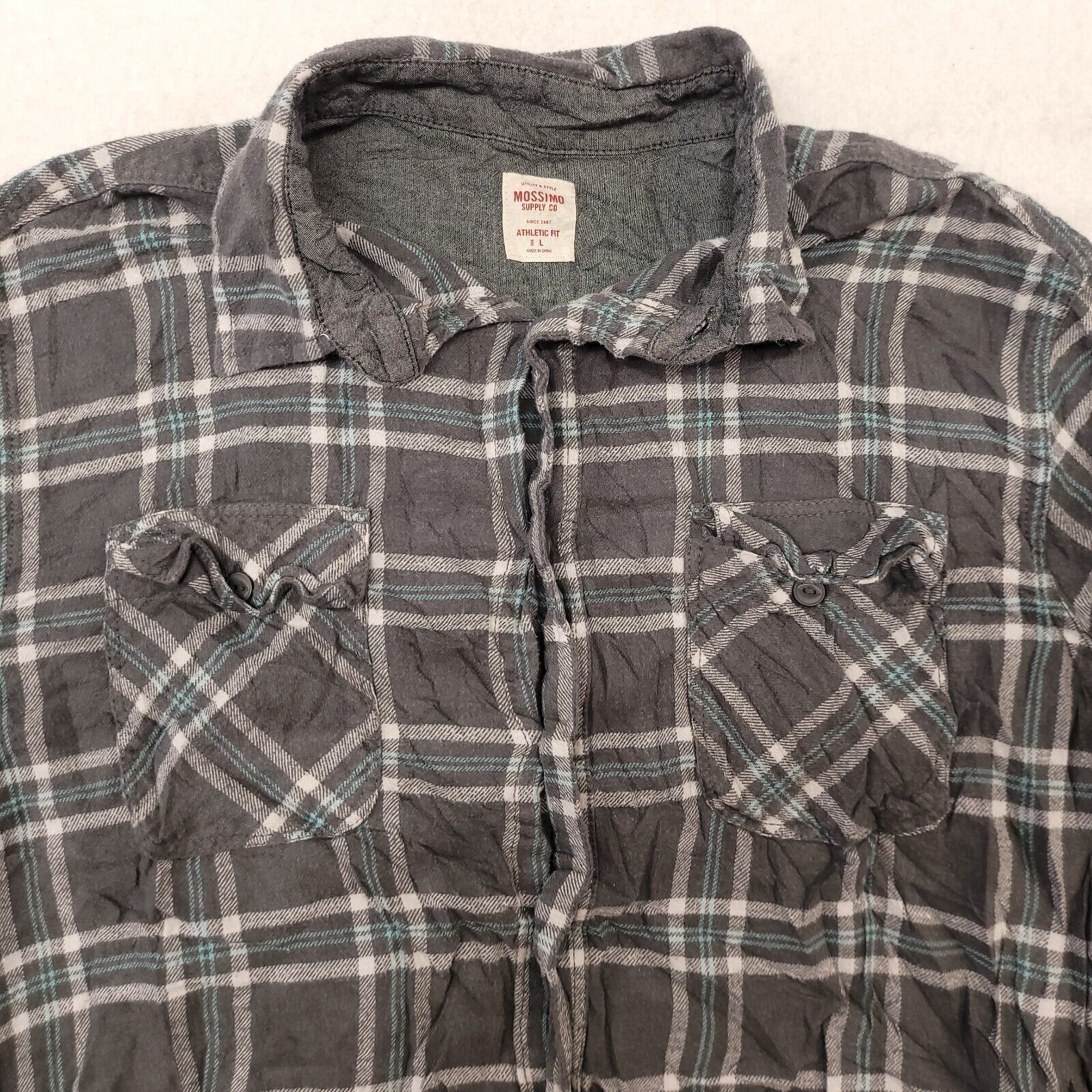 Mossimo Mossimo Tartan Flannel Shirt Mens Size Large L Gray White Size US L / EU 52-54 / 3 - 1 Thumbnail