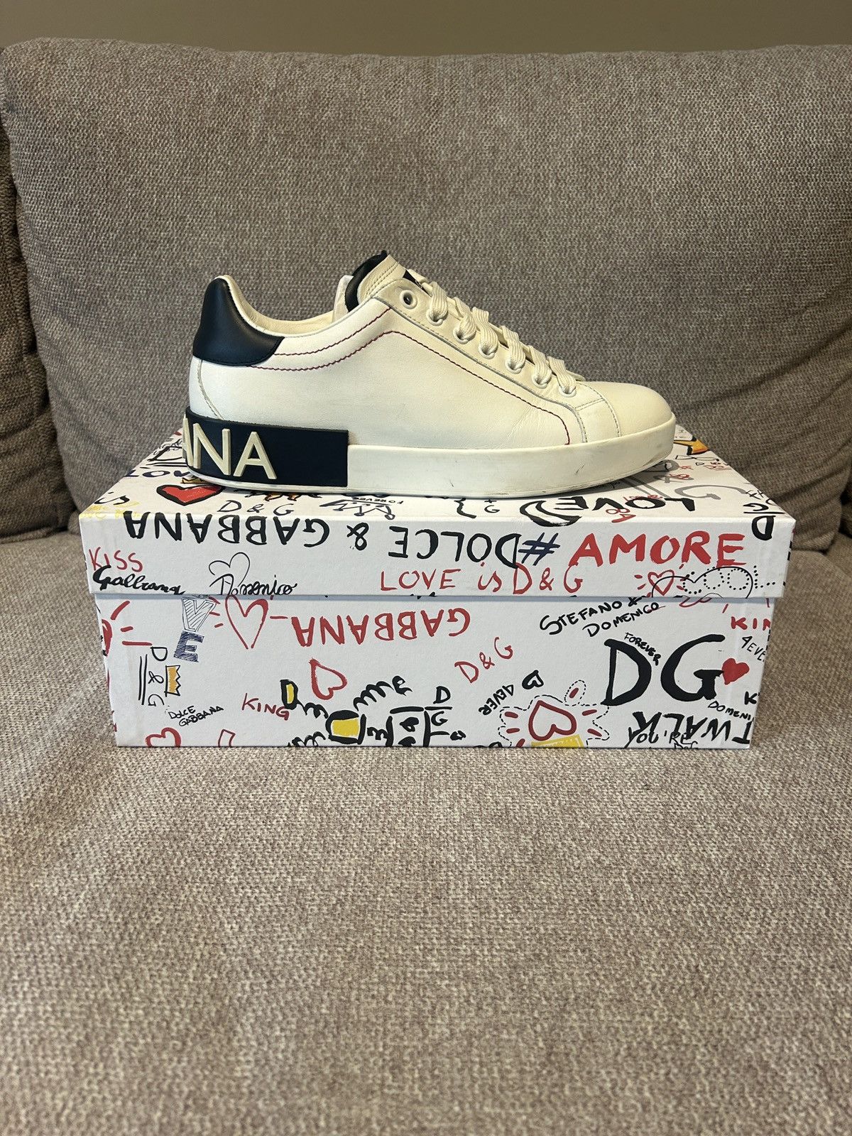 Dolce & Gabbana Dolce & Gabbana Portofino White Black Size US 5.5 / EU 38 - 1 Thumbnail