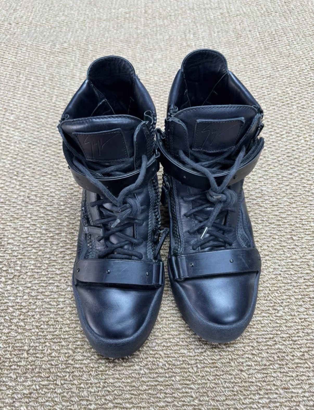 Giuseppe Zanotti Giuseppe Zanotti All Black Leather Dark Warrior K37 Size US 9.5 / EU 42-43 - 4 Thumbnail