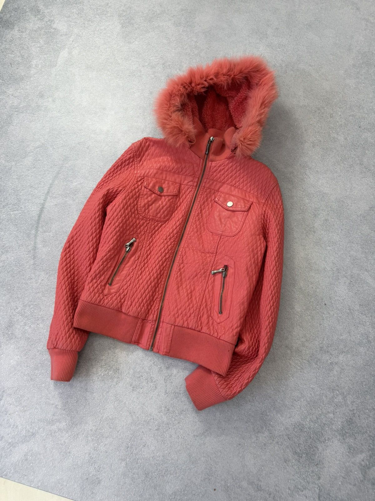 Le Grande Bleu (L.G.B.) Avant Garde Hysteric Glamour Style Fur Hood Bomber Jacket Size US S / EU 44-46 / 1 - 9 Thumbnail