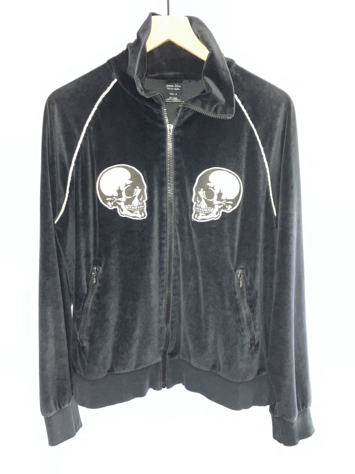 Number (N)ine 04ss Number nine velour skull zip jacket size 4