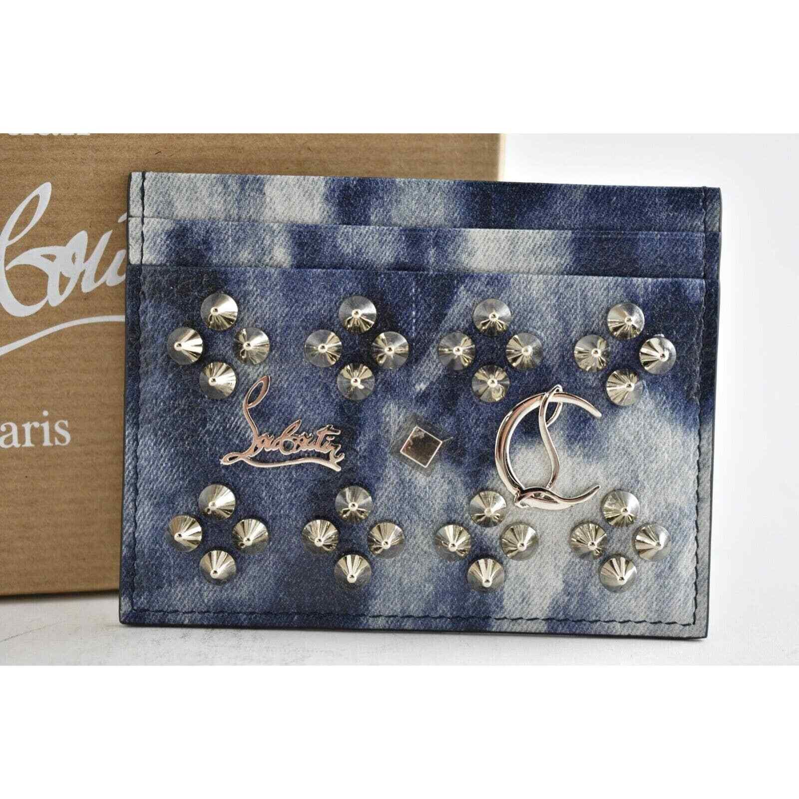 Christian Louboutin Christian Louboutin Denim Punk Spike Card Holder Wallet Size ONE SIZE - 5 Thumbnail
