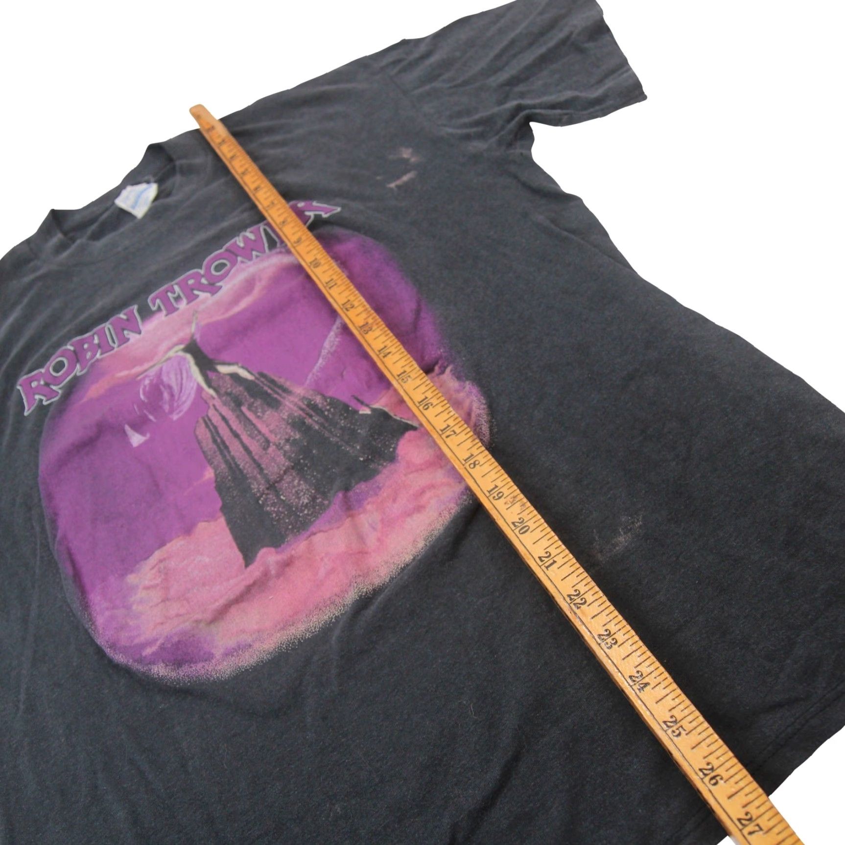 Vintage VINTAGE Robin Trower Tour Mens T-Shirt Black Large Graphic 1989 Boy/Adult? Size US L / EU 52-54 / 3 - 6 Thumbnail