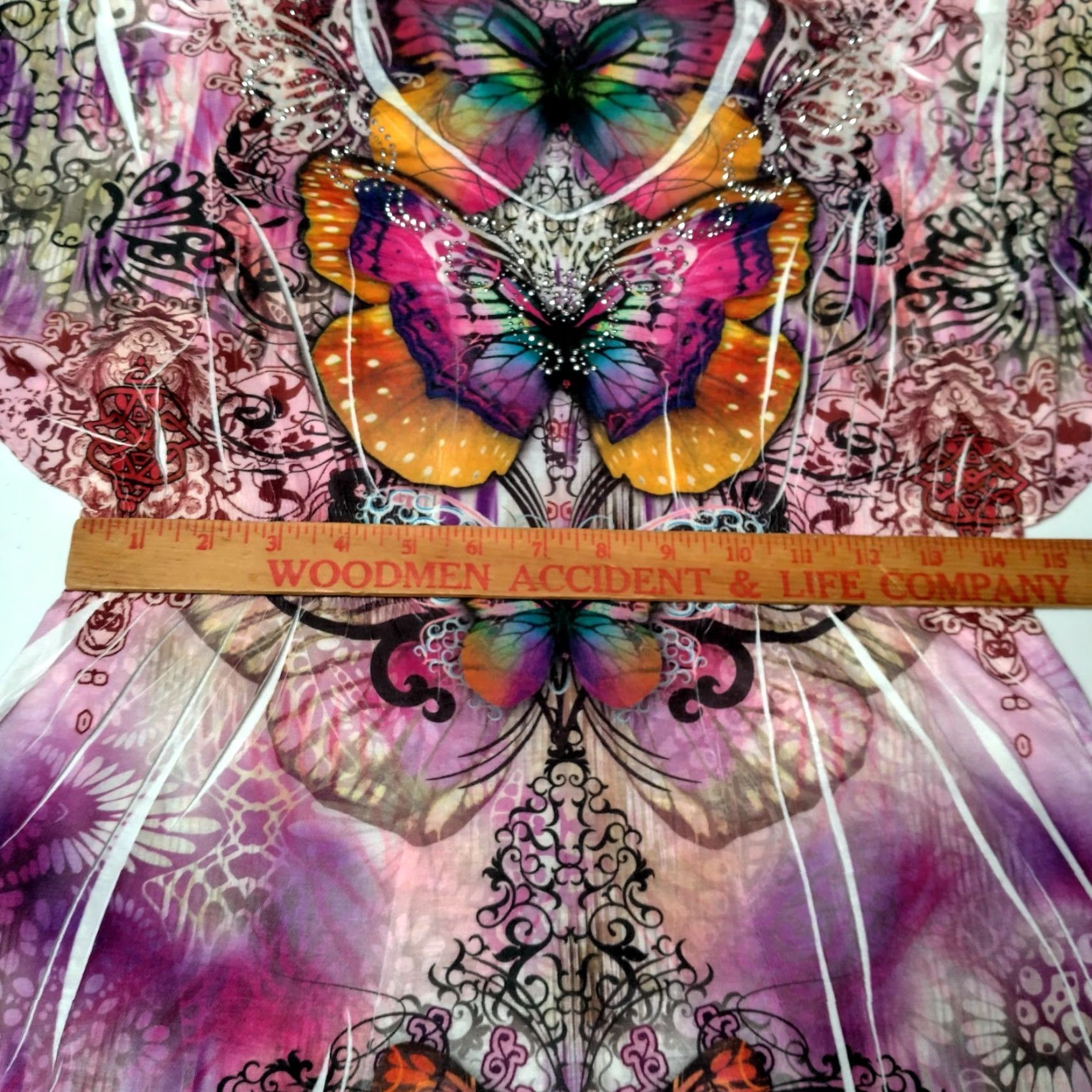 Vintage VINTAGE Cato Butterfly Shirt M Purple Tie Dye Graphic Flutter Sleeves Women T-Shirt Bling Rhinestones Size M / US 6-8 / IT 42-44 - 7 Thumbnail