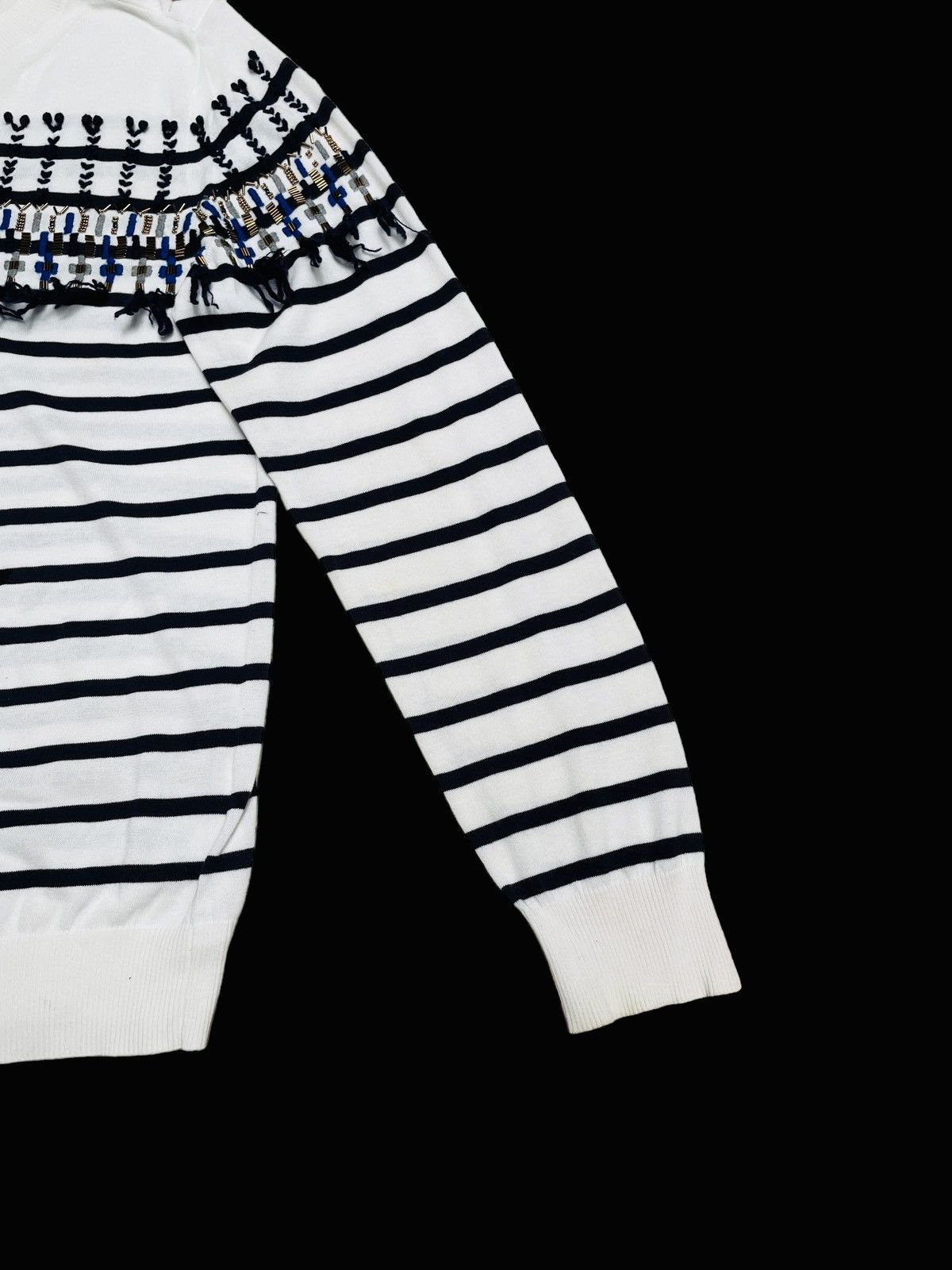 Designer × Sacai Rare Design Vintage Brand Sacai Stripe Knit Sweater 2000s Size US L / EU 52-54 / 3 - 5 Thumbnail