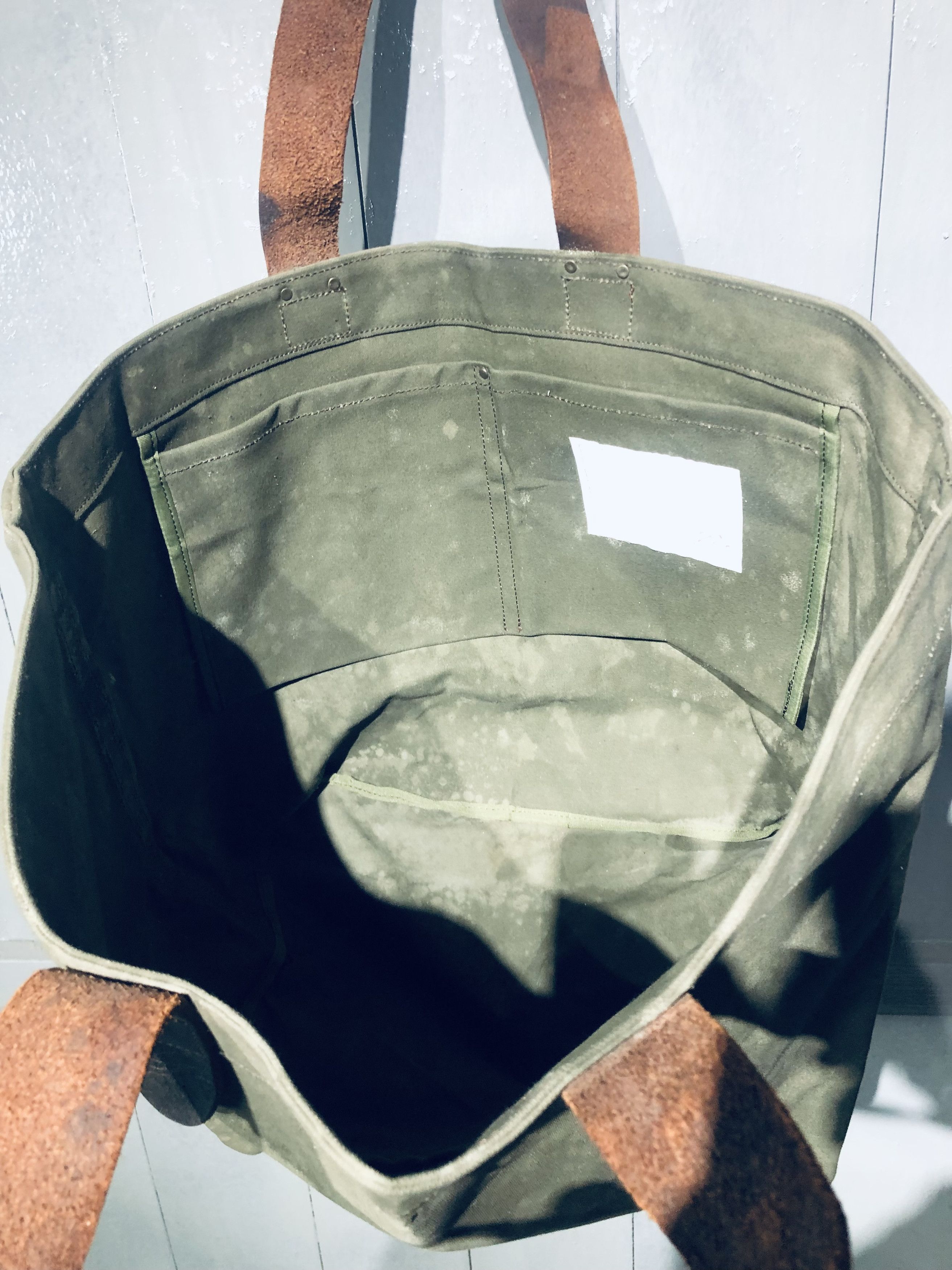 Canvas × Japanese Brand × Leather JAPANESE STREETWEAR FASHION STYLE CANVAS LEATHER TOTEBAG Size ONE SIZE - 19 Thumbnail