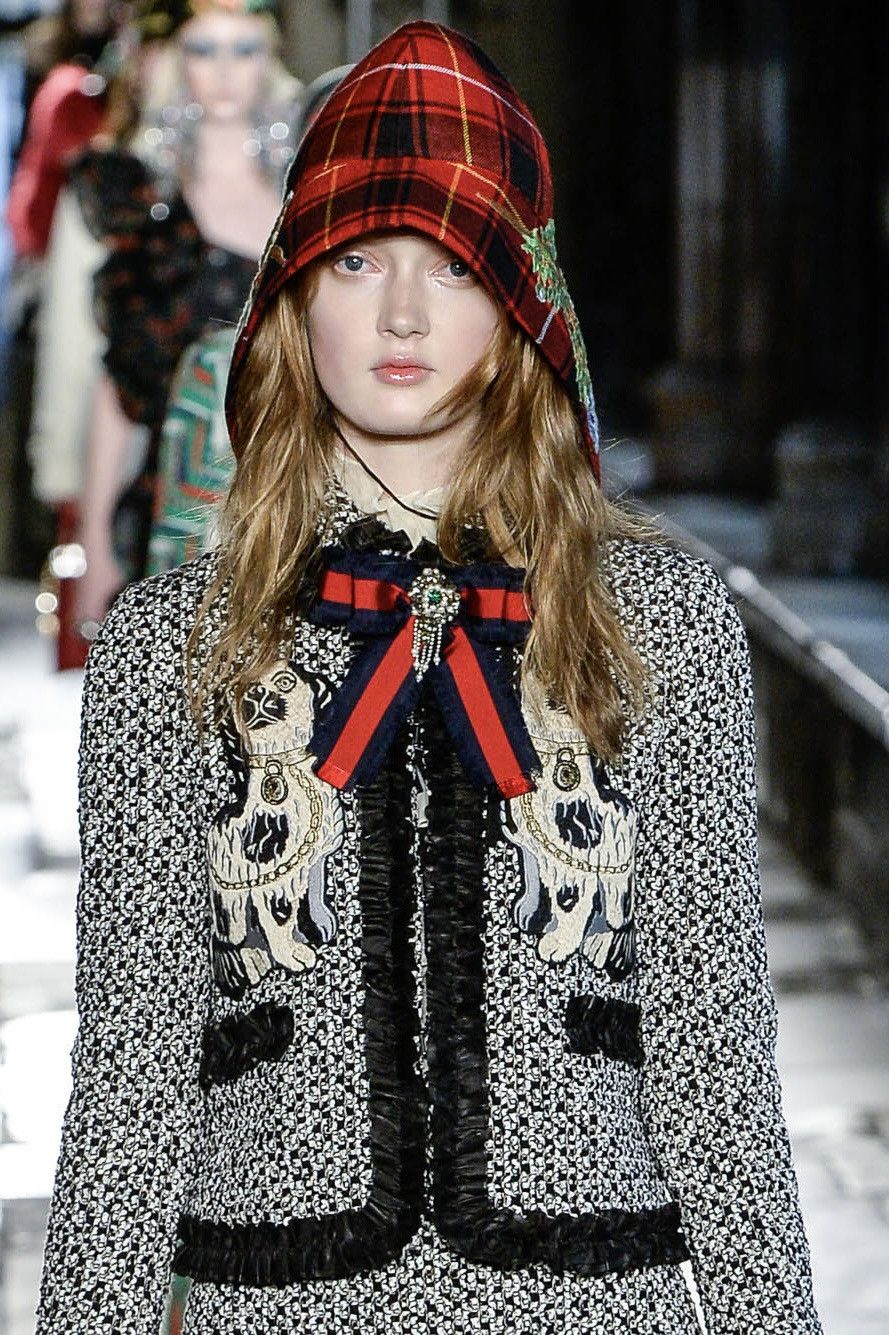 Gucci Rare Runway Gucci Tartan Wool Embroidered Hat Size ONE SIZE - 1 Thumbnail