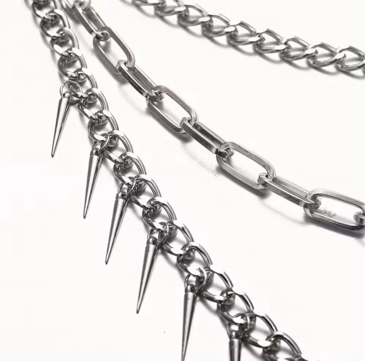 Jewelry Triple Spike Keychains Pant Chains Size ONE SIZE - 5 Thumbnail