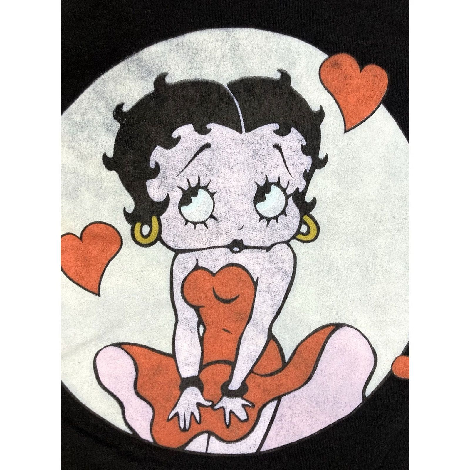 Vintage Betty Boop Sweatshirt Women Small Black Crewneck Graphic Cartoon Pullover Lightweight Casual Cute Size S / US 4 / IT 40 - 2 Thumbnail