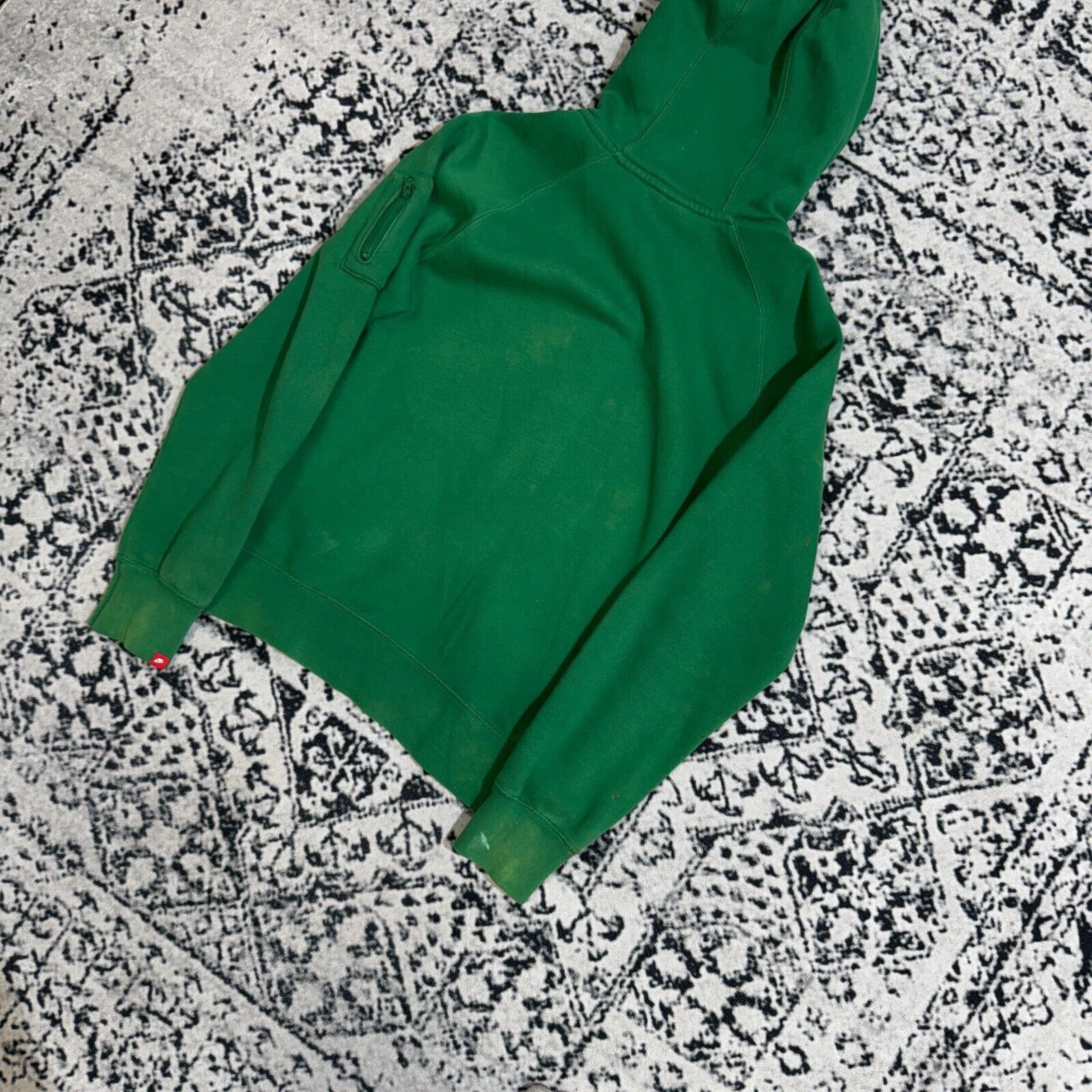 Nike × Vintage Vintage Nike Green Cotton Hoodie Zip Size S MA-1 Pocket Size US S / EU 44-46 / 1 - 11 Thumbnail