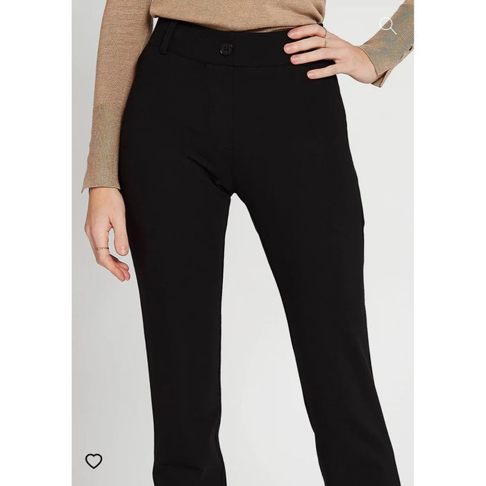 Betabrand Straight Leg Black Classic Dress Pant Yoga Pant Flat Front Med  Long