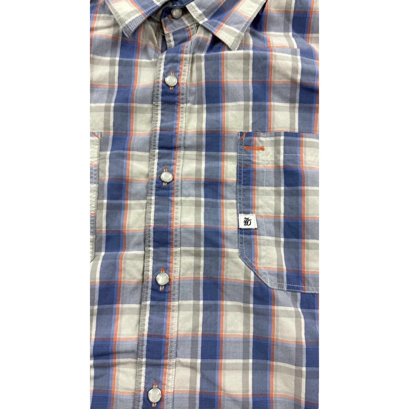 Vintage VINTAGE 7 Diamonds Shirt Mens XL Blue Gray Plaid Short Sleeve Button-Up Cotton Casual Size US XL / EU 56 / 4 - 2 Thumbnail