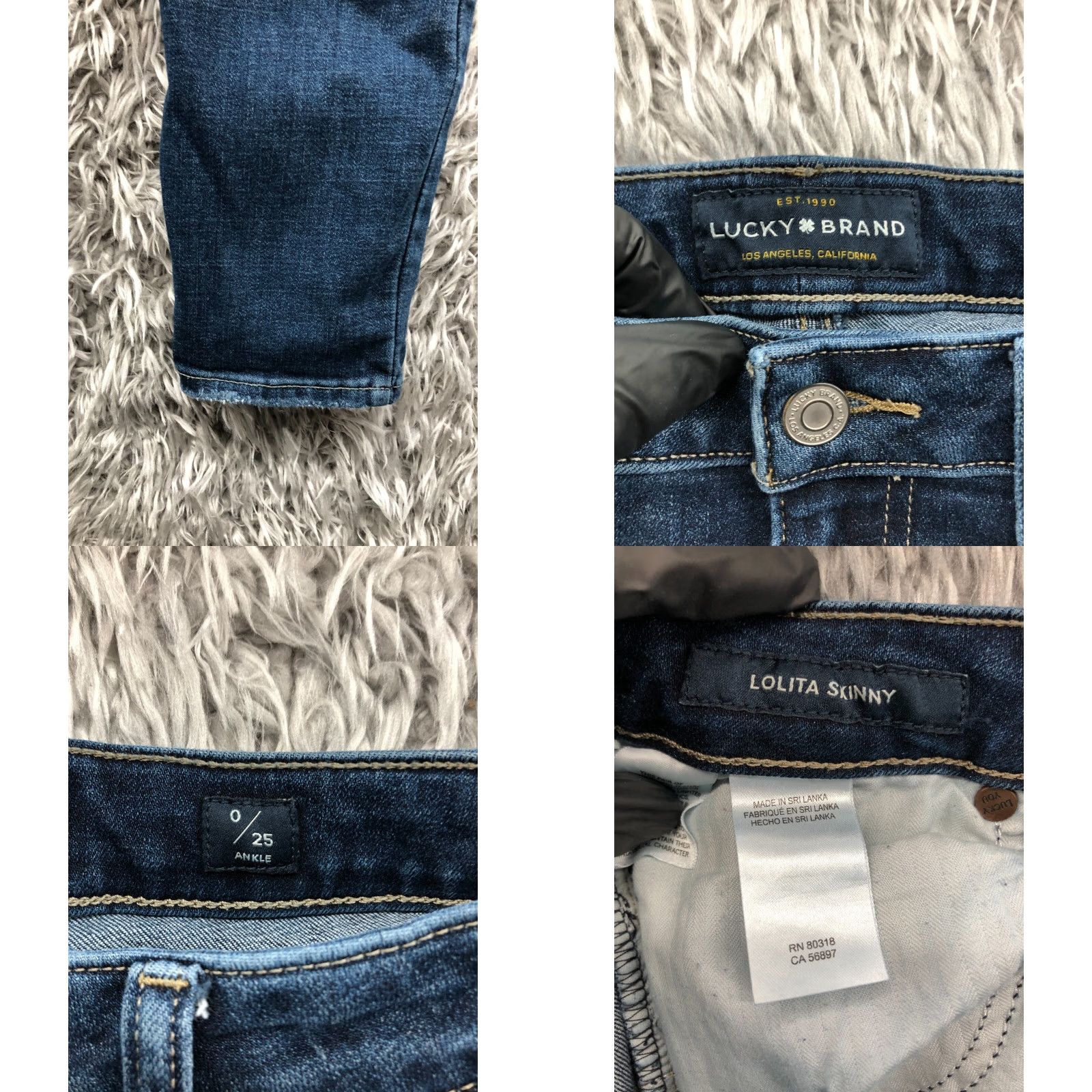 Lucky Brand Lucky Brand Lolita Skinny Jeans Size 0 Womens Mid Rise Dark Wash Blue Denim Skinny Jeans Women Slim Fit 5-Pocket Denim Blue Size 25" / US 0 / IT 36 - 8 Thumbnail