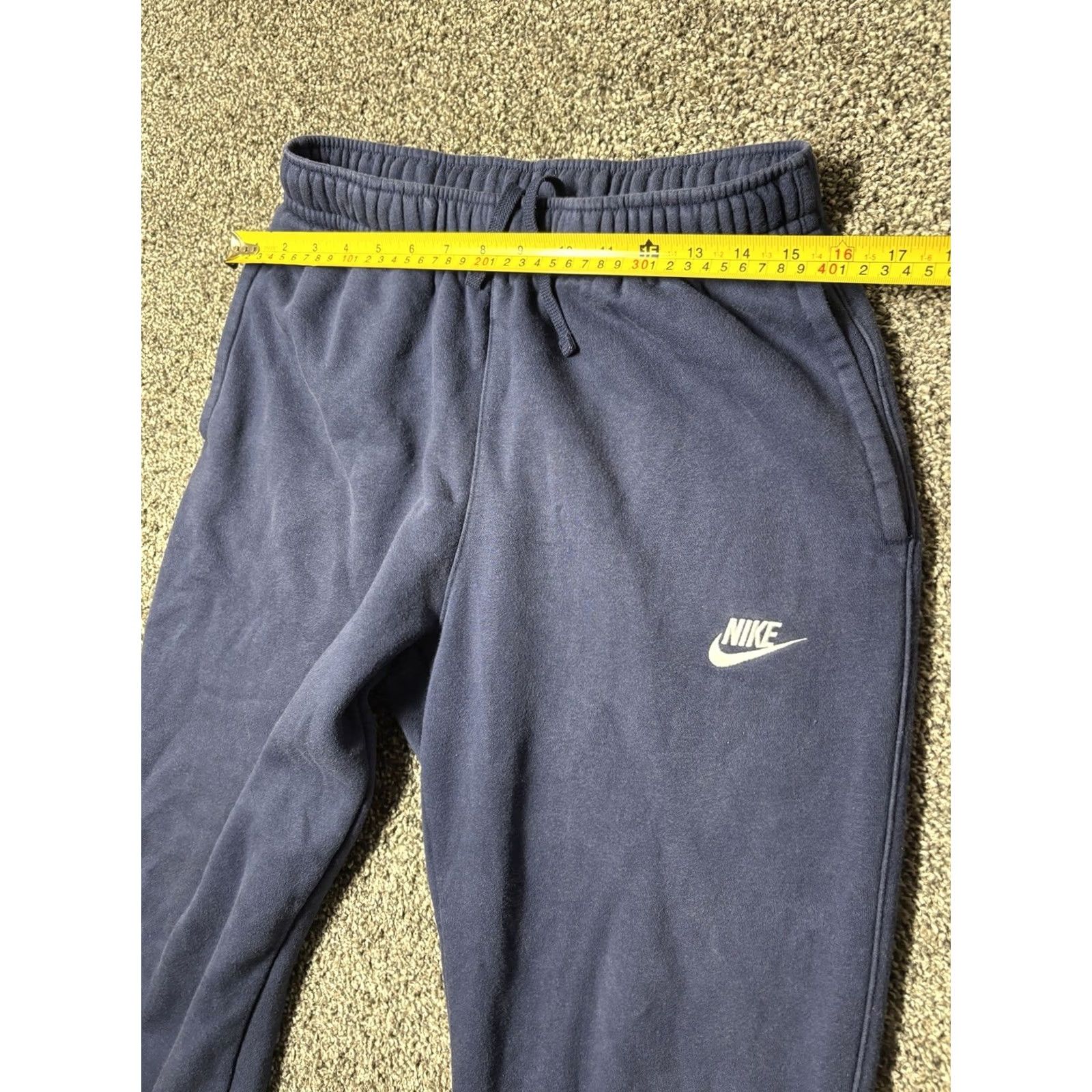 Nike VINTAGE Nike Sportswear Club Fleece Jogger Mens Small Fleece Pants Sweatpants Navy Size US 29 - 6 Thumbnail