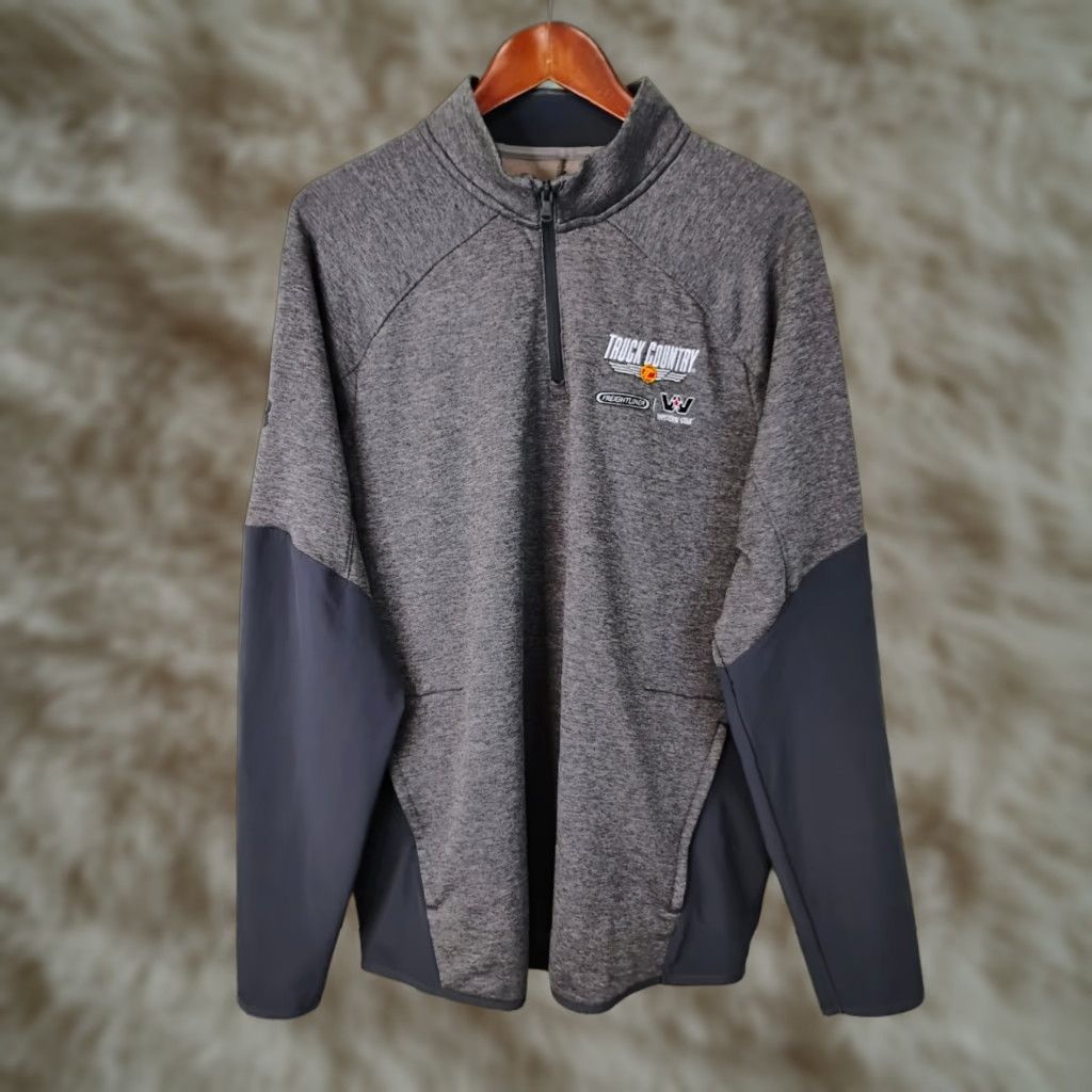 Under Armour Under Armour Sweatshirt 1/4 Zip Mens XL Loose Gray Country Trucker ColdGear Mock Neck Long Sleeve Pullover Size US XL / EU 56 / 4 - 1 Thumbnail