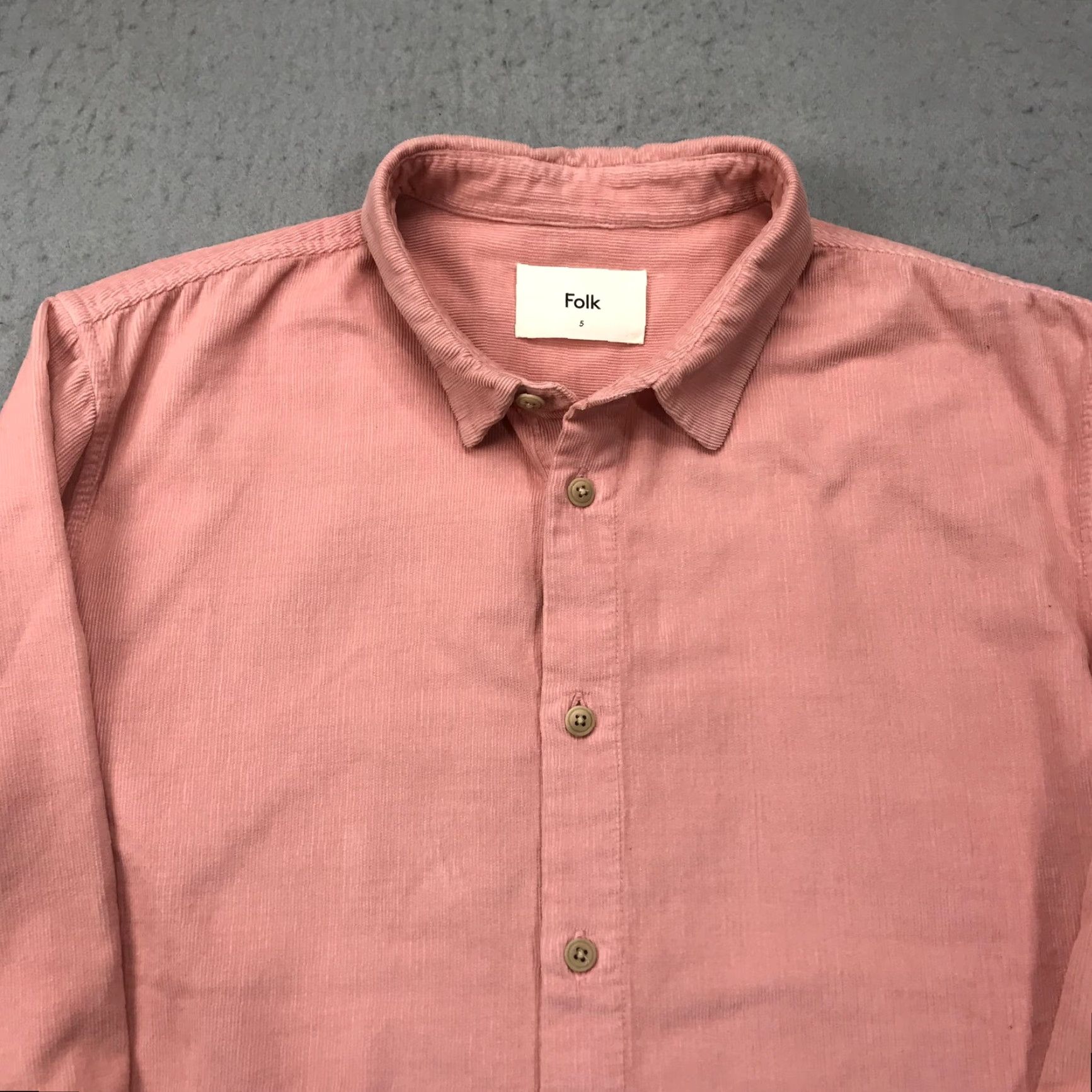 Folk Folk Shirt Mens Large Pink Corduroy Long Sleeve Button Front Cotton Designer Size US L / EU 52-54 / 3 - 3 Thumbnail