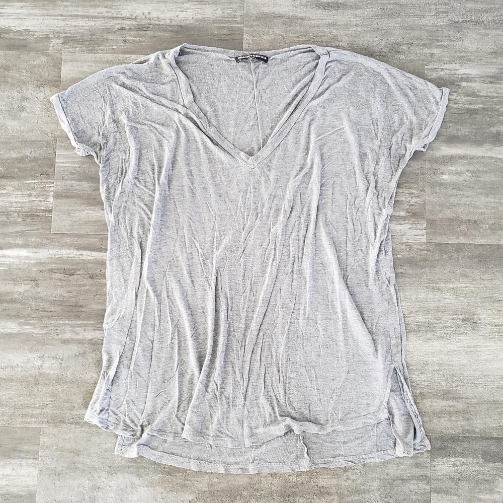 Designer Grey Basic Melville Boxy Vneck Sleeve Size ONE SIZE - 1 Thumbnail