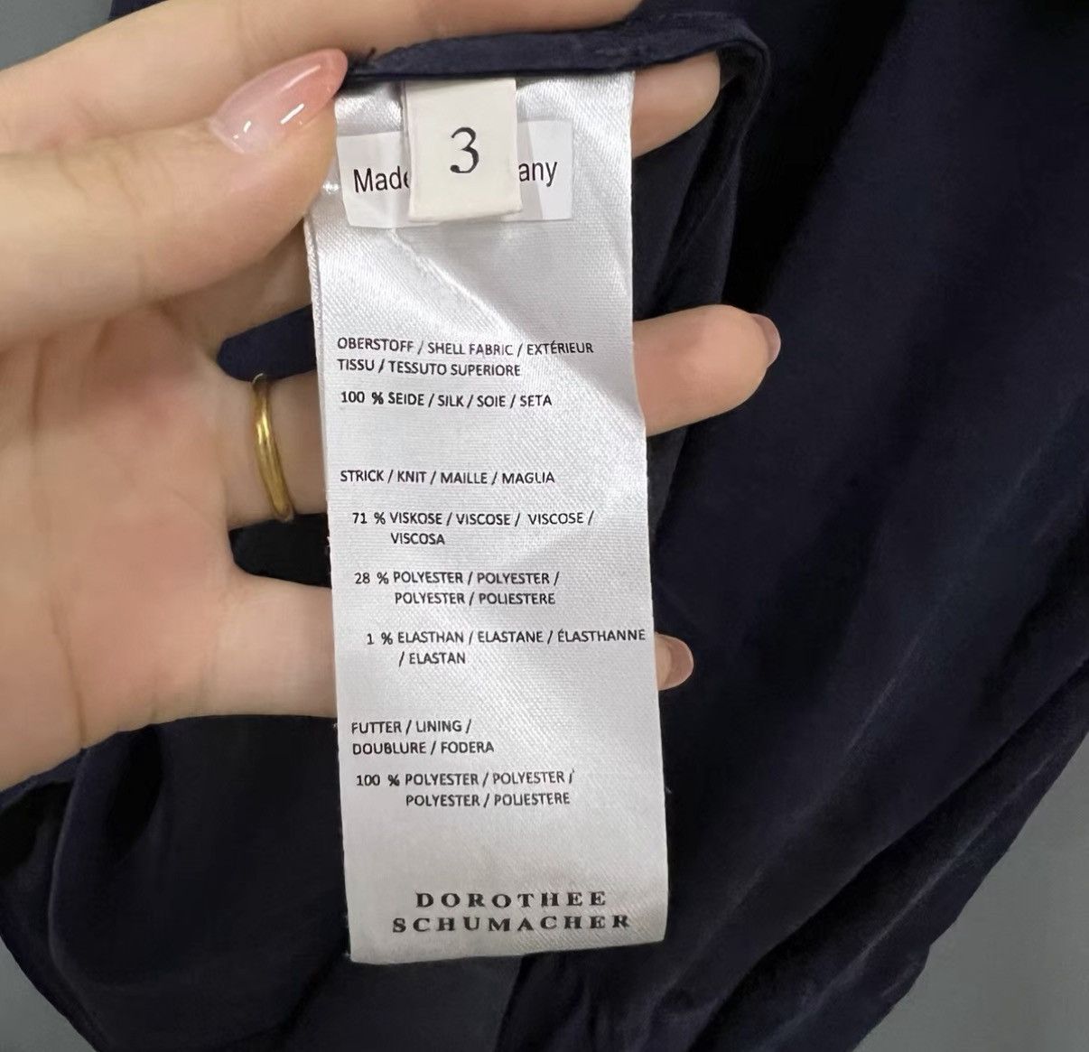 DOROTHEE SCHUMACHER Dorothee Schumacher Navy Blue Spliced Dress J41 Size M / US 6-8 / IT 42-44 - 3 Thumbnail