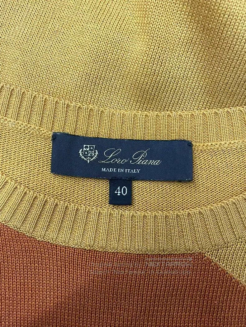 Loro Piana Loro Piana Yellow color block knit short sleeve top Size XS / US 0-2 / IT 36-38 - 4 Thumbnail
