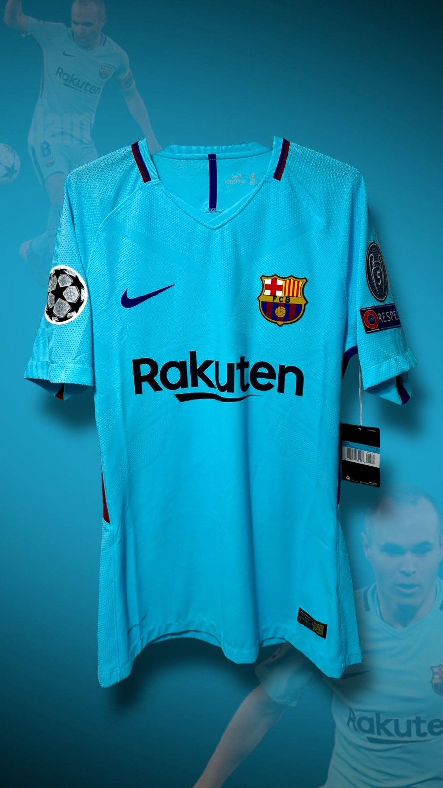 Nike Player issue 17/18 Barça Away — Andrés Iniesta #8 BNWT Size US M / EU 48-50 / 2 - 2 Thumbnail