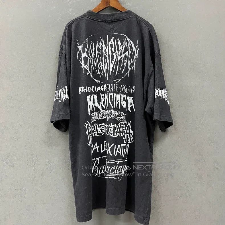 Balenciaga Balenciaga Letter Printed Round Neck Short-sleeve T-shirt Size US L / EU 52-54 / 3 - 2 Thumbnail