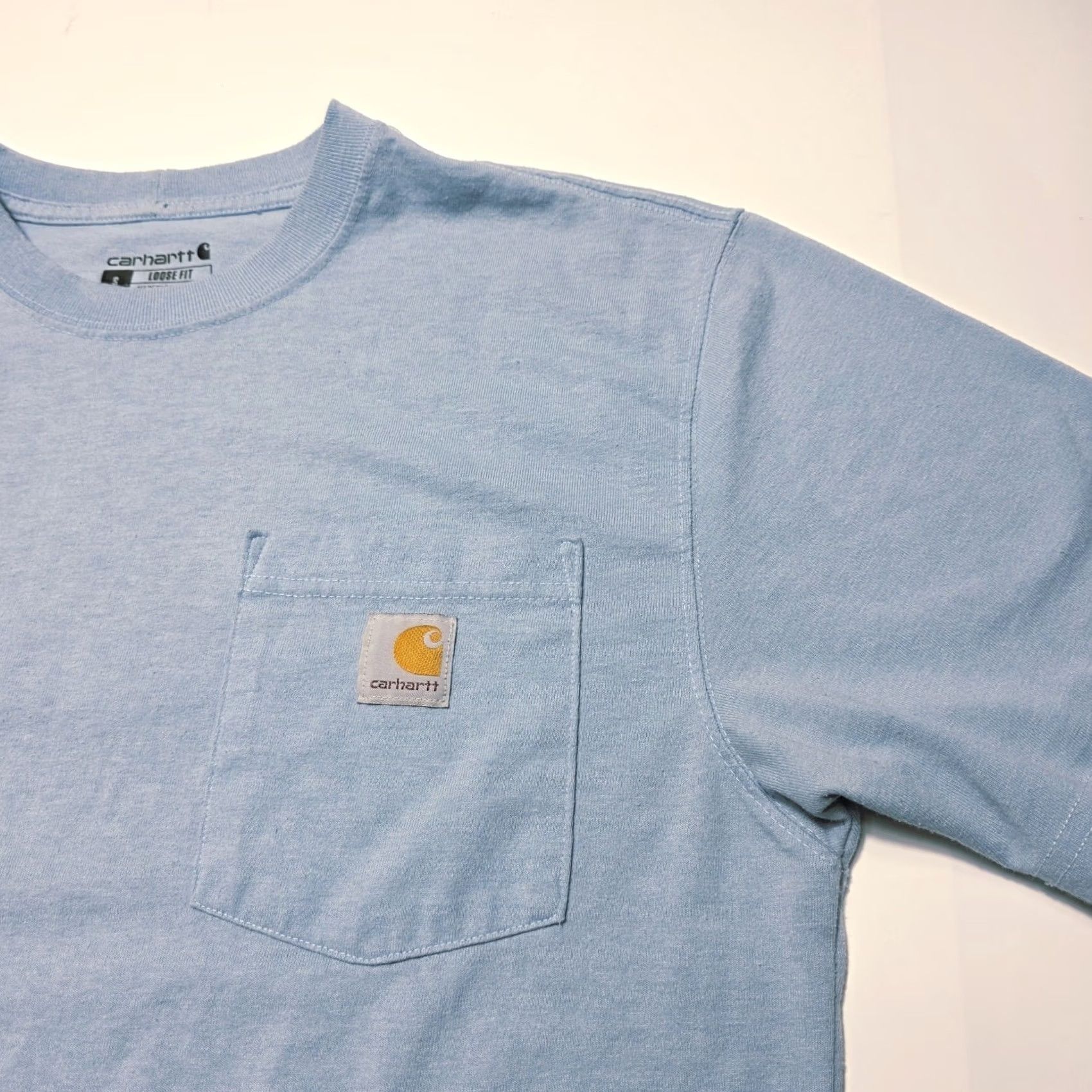 Carhartt Carhartt K87 H74 Loose Fit Men’s Light Blue Short Sleeve T-Shirt Size S Crew Neck Cotton Polyester Knit Logo Made Honduras Blue Size US S / EU 44-46 / 1 - 2 Thumbnail