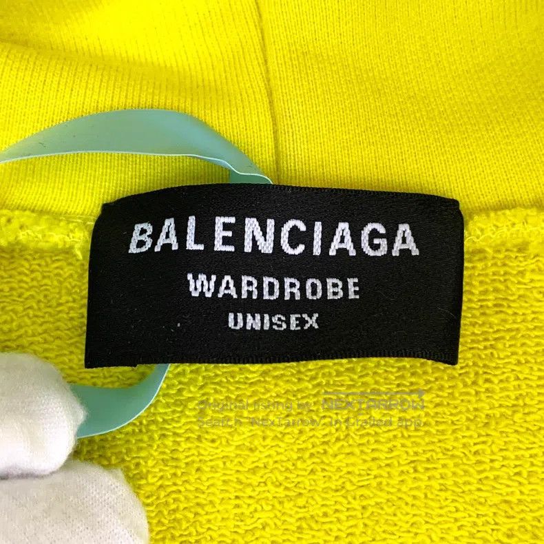 Balenciaga Balenciaga Yellow logo lettering print cotton hooded draws Size US XXS / EU 40 - 5 Thumbnail